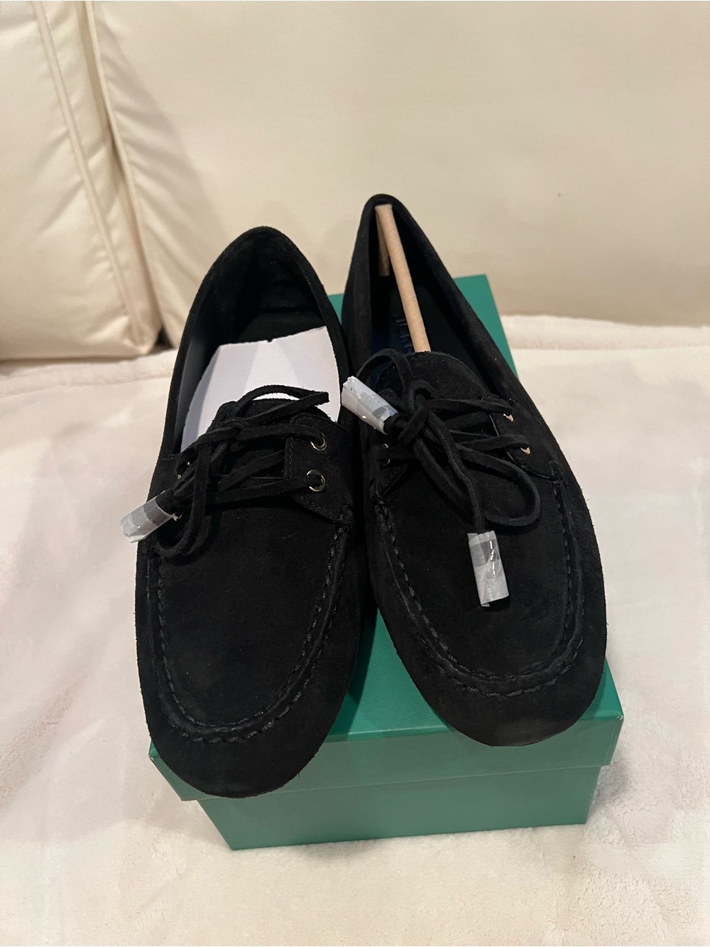 J. Crew Black Suede Lace-Up Driving Loafers